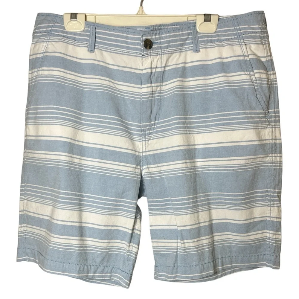 AEROPOSTALE Blue Striped‎ Woven Cotton Shorts Size 38 Waist Casual Y2K Style